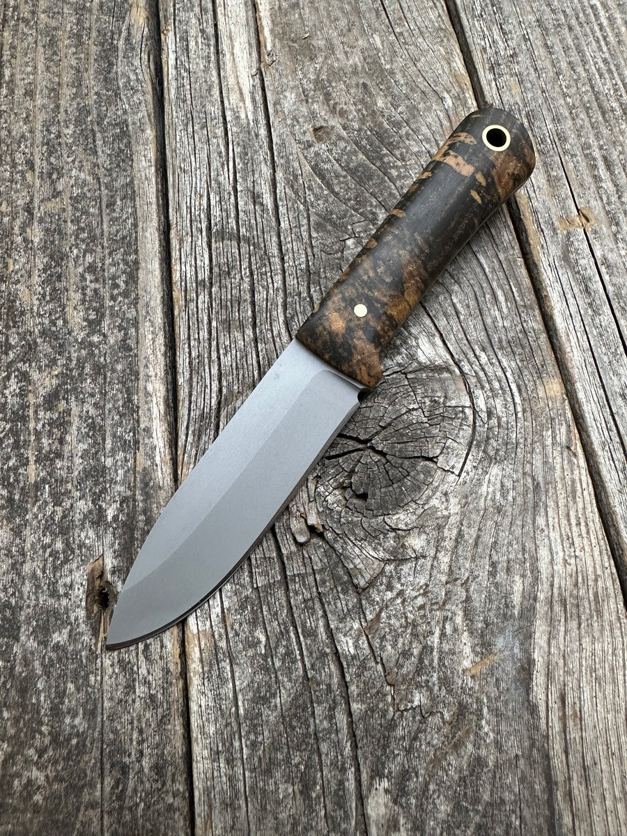 Mountain Scout Knife — Spalted Maple & Brass