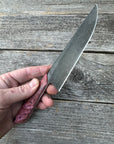 Western Mini-Chef's Knife — Dyed Maple Burl & Linen