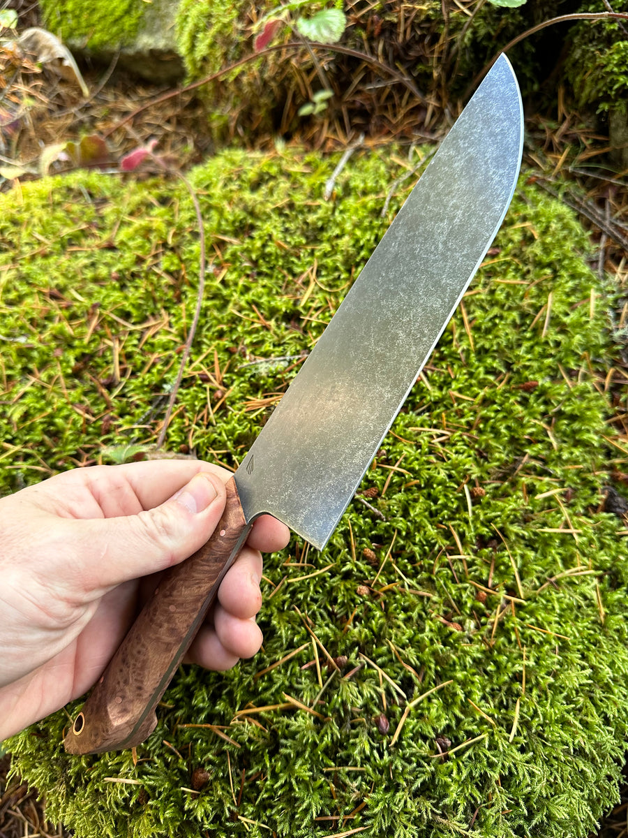 Western Chef’s Knife 8” — Redwood Burl & Copper