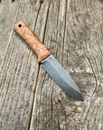 Survival Scout Knife — Maple Burl & Brass