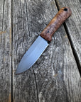 Survival Scout Knife — Maple Burl & Linen