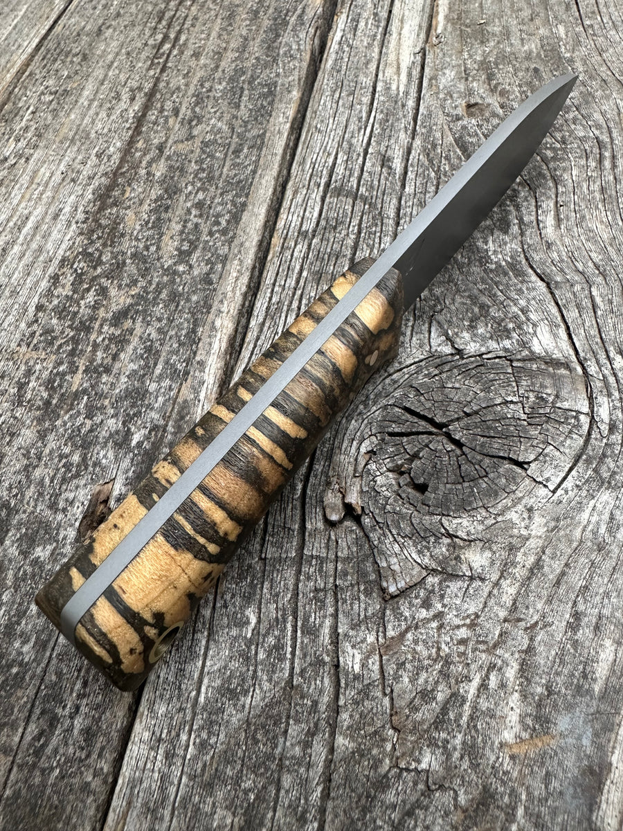 Mountain Scout Knife — Spalted Maple & Brass