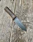 Survival Scout Knife — Feathered Walnut & Brass