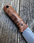 Survival Scout Knife — Maple Burl & Linen