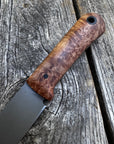 Survival Scout Knife — Maple Burl & Linen