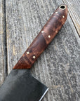 Western Mini-Chef's Knife — Maple Burl & Brass