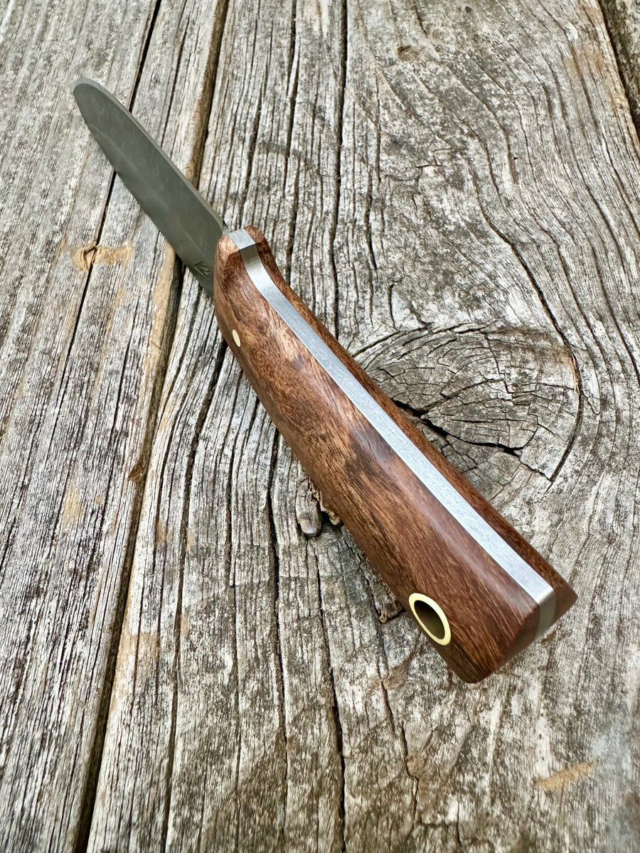 Survival Scout Knife — Maple Root & Brass