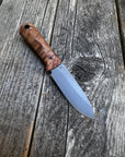 Survival Scout Knife — Maple Burl & Linen