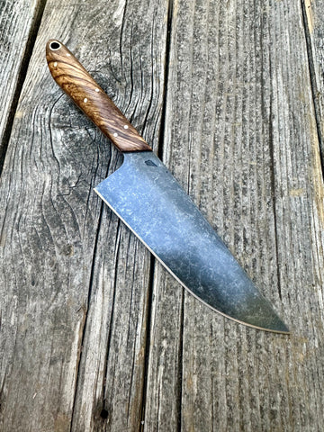 Western Mini-Chef's Knife — Zebrawood & Brass