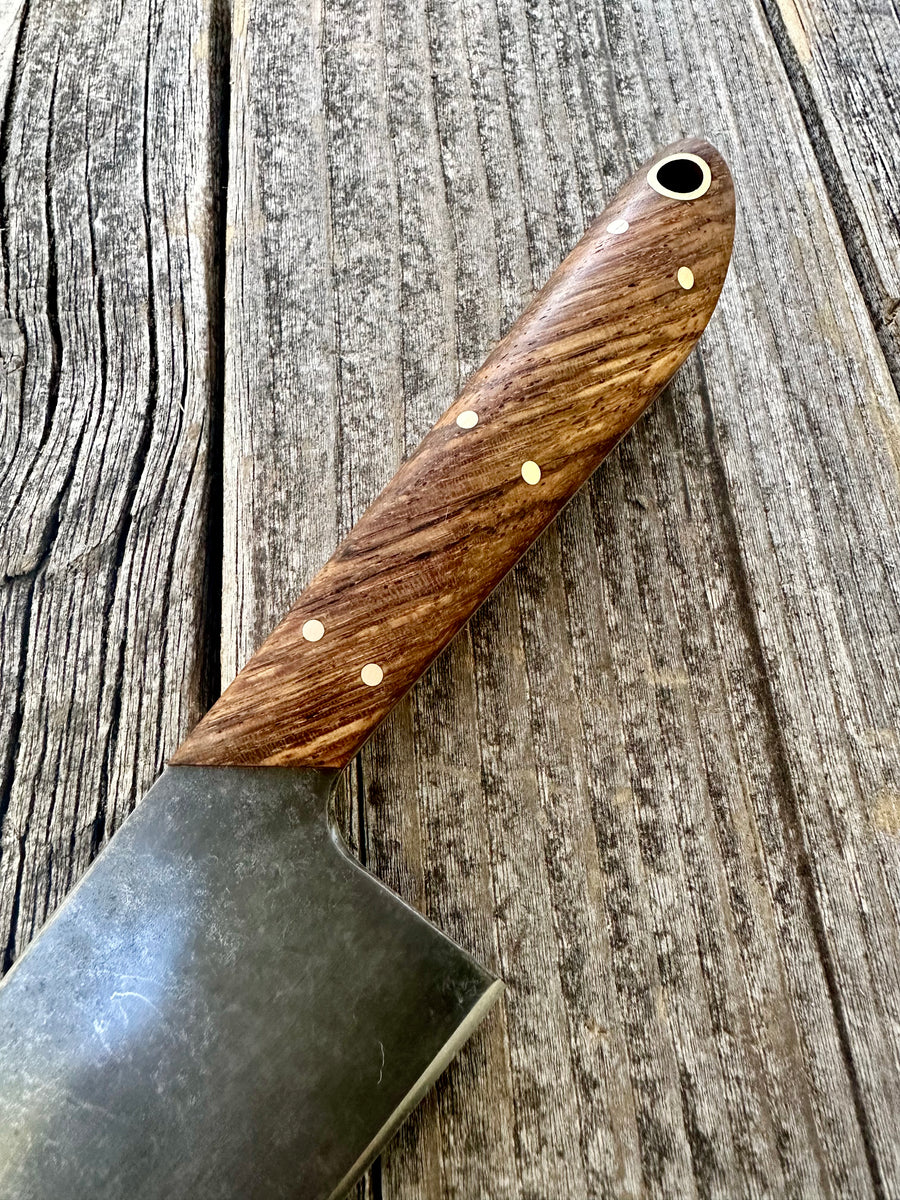 Western Mini-Chef's Knife — Zebrawood & Brass