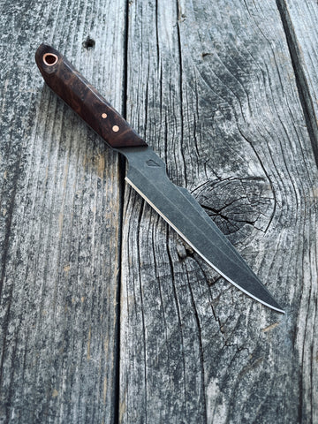 Western Chef's Knife 7” — Buckeye Burl & Brass – Redroot Blades